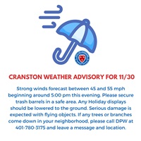 CRANSTON WEATHER ADVISORY 